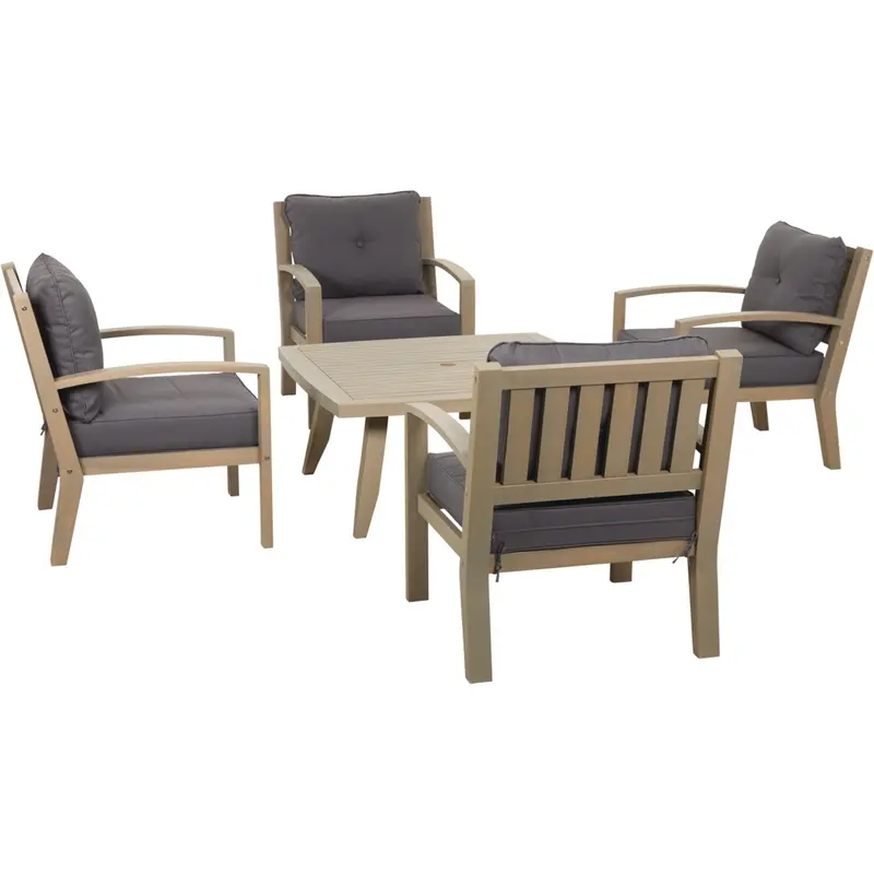 Outdoor Expressions Acacia Wood Outdoor Chat Set – 5-Piece Patio Furniture Collection 1