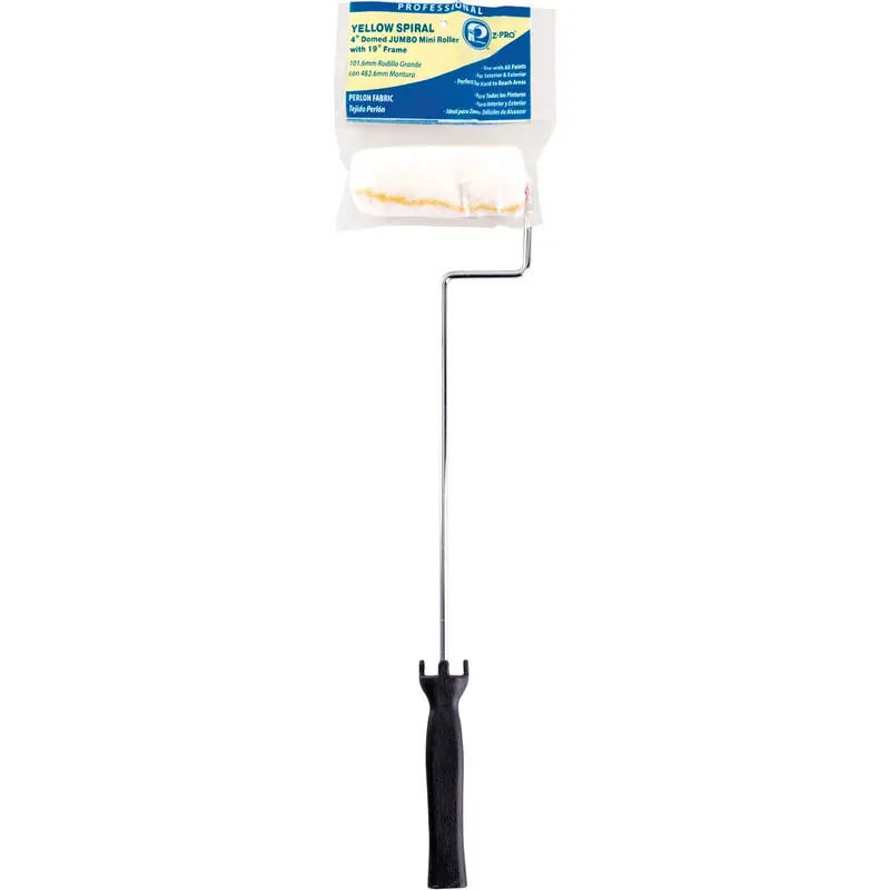 Premier Z-Pro Jumbo Paint Roller Cover & Frame – 4-Inch Width × 3/8-Inch Nap, Semi-Smooth Texture 1