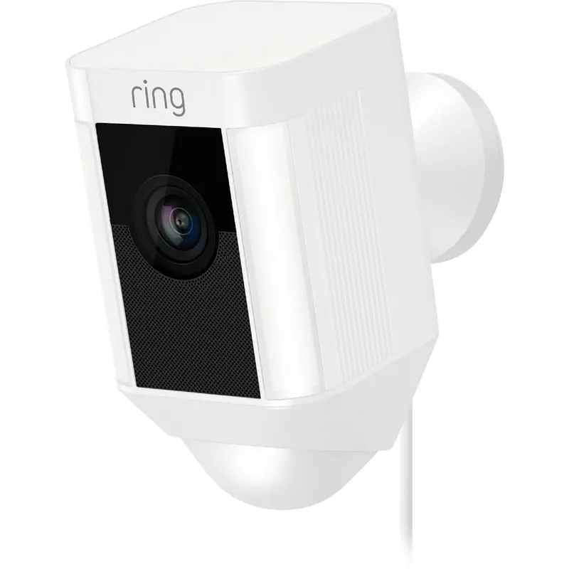 Ring Plug-In Spotlight Security Camera – Indoor/Outdoor White Model 1