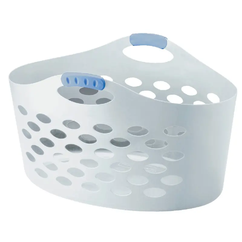 Rubbermaid Flex 'N Carry Laundry Basket – Collapsible White Hamper 1