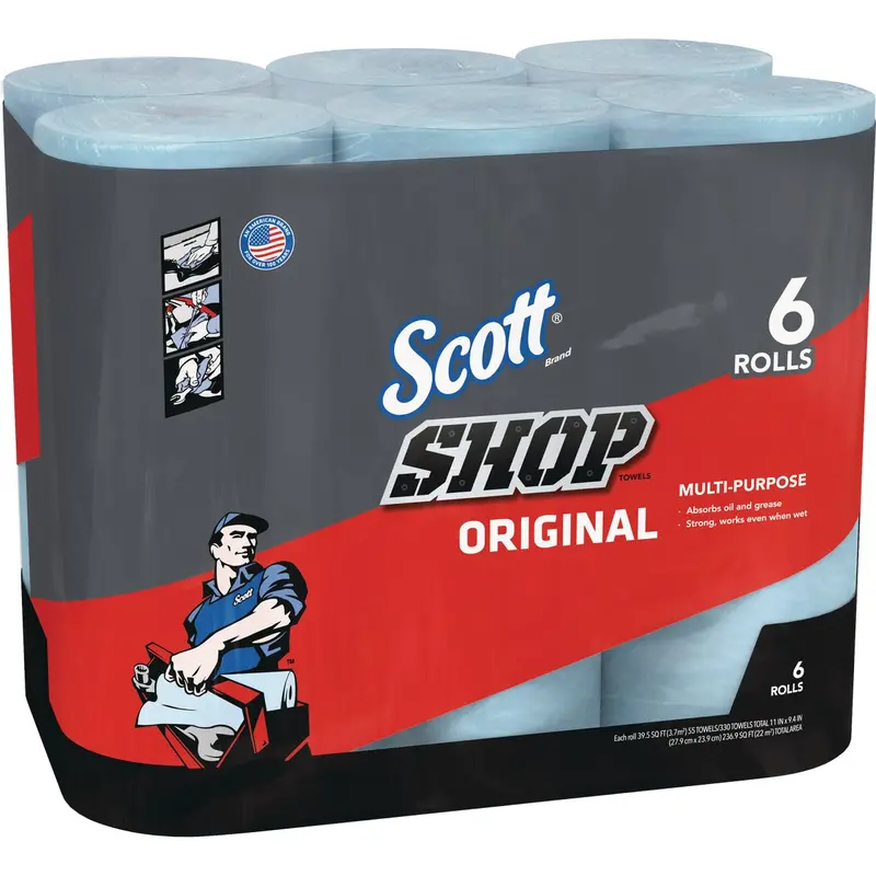Scott Disposable Shop Towels – 11 In W X 9.4 In L, 6 Rolls (330 Sheets) 1