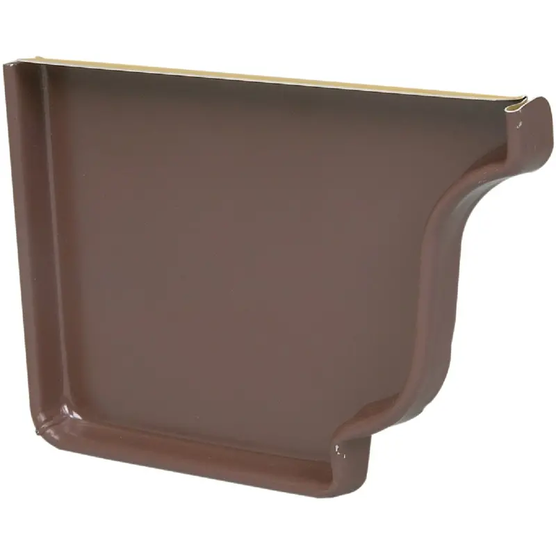 Spectra Metals Aluminum Brown Left-Side Gutter End Cap – 5" 1