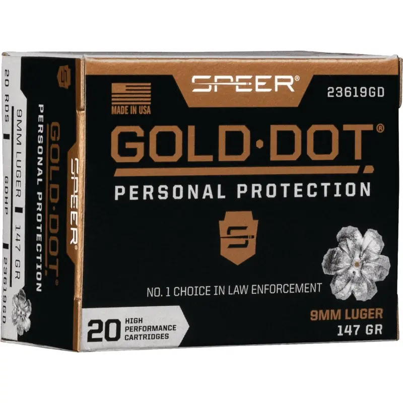 Speer Gold Dot 9Mm Self-Defense Ammunition – 147-Grain Hollow Point, Box Of Rounds 1