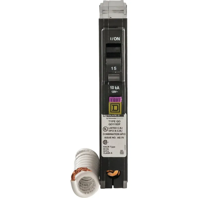 Square D Qo Dual-Function Circuit Breaker — 15A Single-Pole Cafci/Gfci 1
