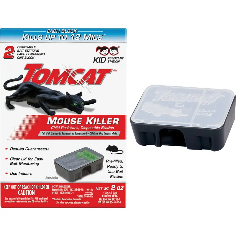 Tomcat Mouse Killer Ii Bait Stations – Disposable, Pre-Baited, 2-Pack 1