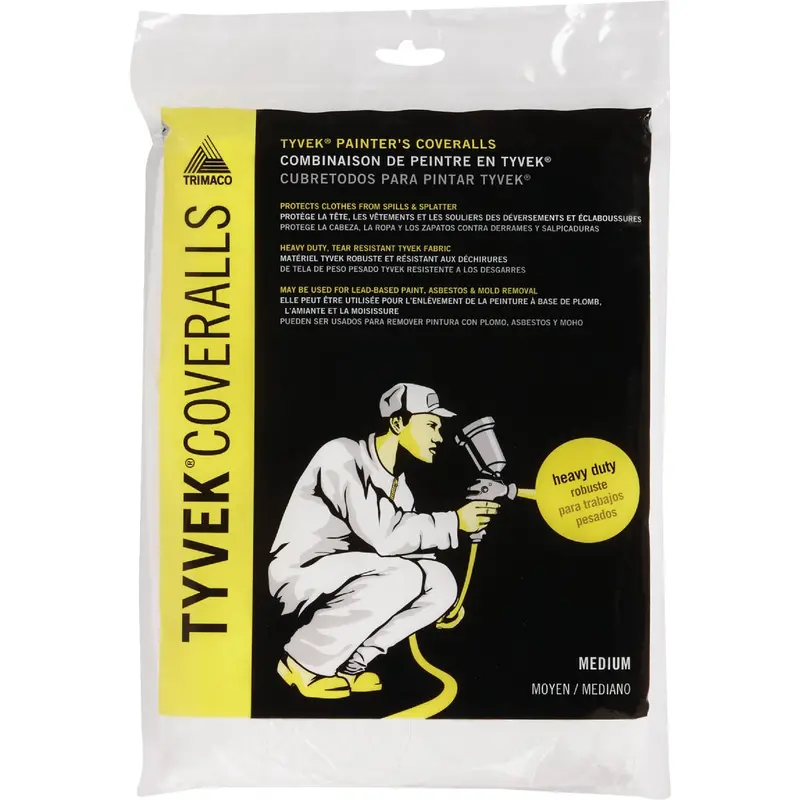 Trimaco Tyvek Reusable Painter’S Coveralls – Medium, Breathable & Lightweight Protection 1