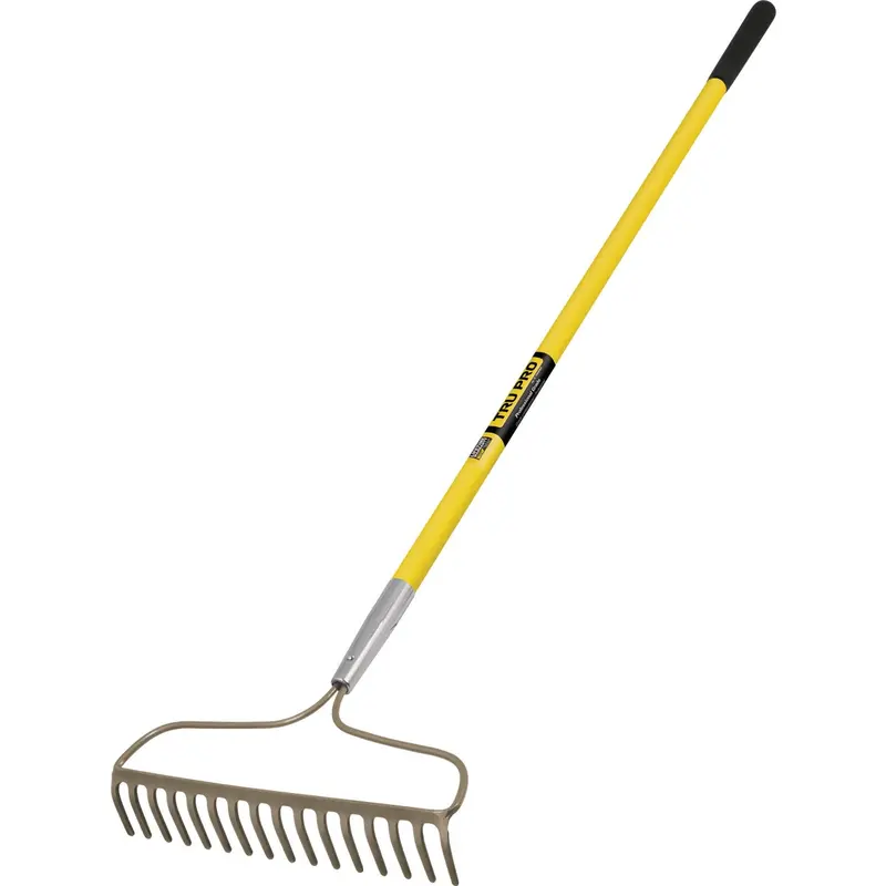 Tru Pro Forged Bow Rake – 60-Inch Length, 16-Tine Steel Head, Fiberglass Handle 1