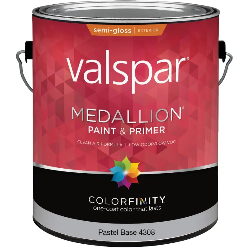 Valspar Medallion Exterior House Paint & Primer In One – 1-Gallon Semi-Gloss Pastel Base Acrylic Formula 1