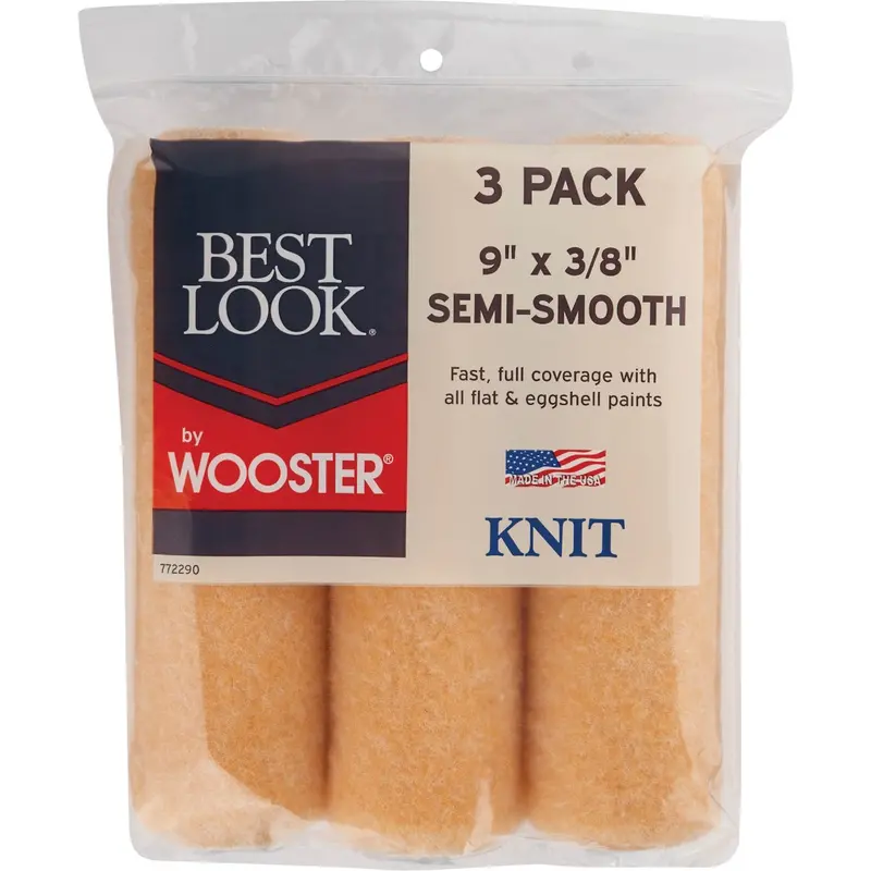 Wooster Best Look By Knit Fabric Roller Covers – 9-Inch × 3/8-Inch Nap, 3-Pack 1
