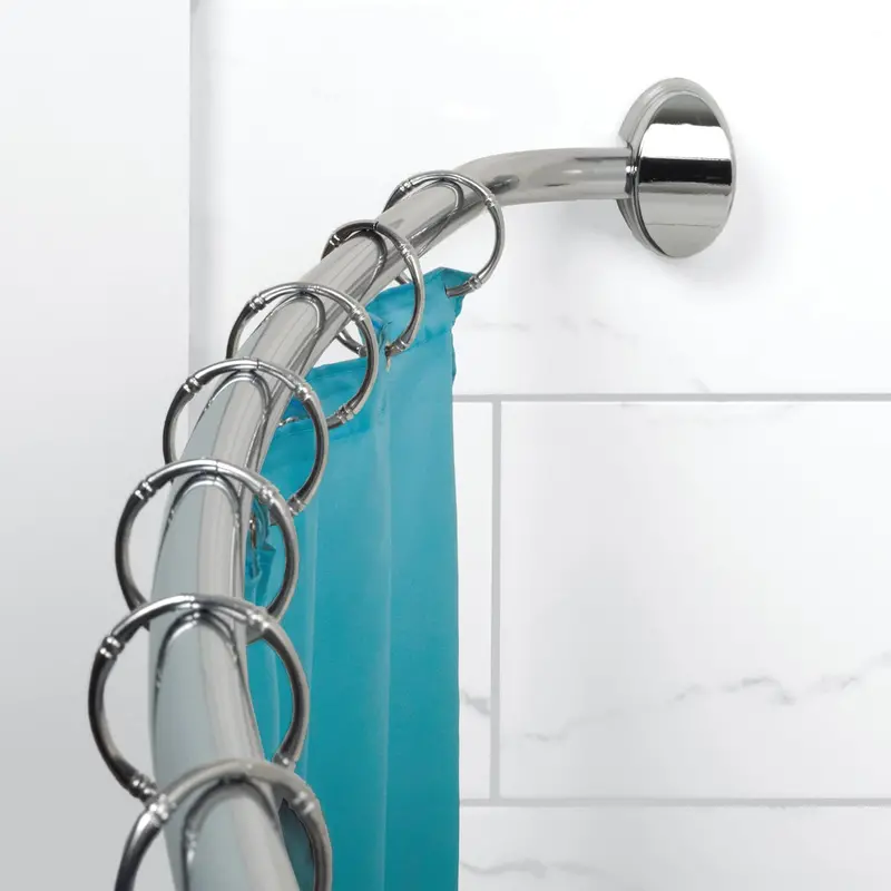 Zenith Zenna Home Chrome Adjustable Curved Shower Rod – Extends From 60 To 72 Inches 1